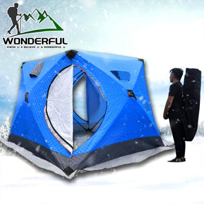 China Mobile Home 5 8 Person Single Layer Portable Folding Cube Outdoor Automatic Pop Up 210D Oxford Ice Fishing Camping Tent for sale