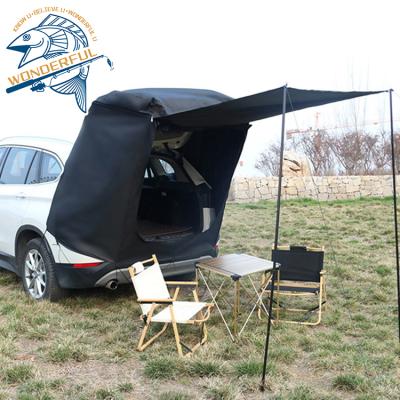 China Diagonal tying type anti UV waterproof back tent portable folding outdoor camping SUV tent shelter motorhome for sale