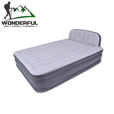 China Outdoor activities store foldable factory price assembling double built-in household pump air bed stepping inflatable mattress for sale