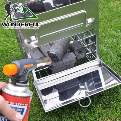 China Portable and Folding Folding Stainless Steel Charcoal Camping Firewood Oven Portable Outdoor Grill for sale