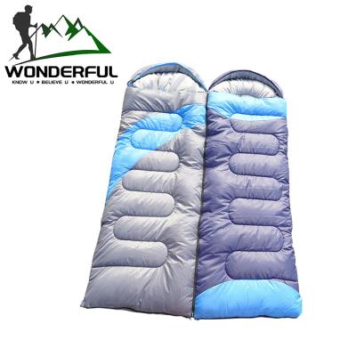 China 15 Degree Single Adult Outdoor Dual Moisture Camping Dry Portable Traveling Hooded Sleeping Envelope Bag Type for sale