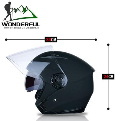 China Prime Protector ABS Plastic Recycling Matt Black Double Lens Four Engineering Flares Semi-Tarpaulin Motorcycle Unisex Electric Helmet Available for sale