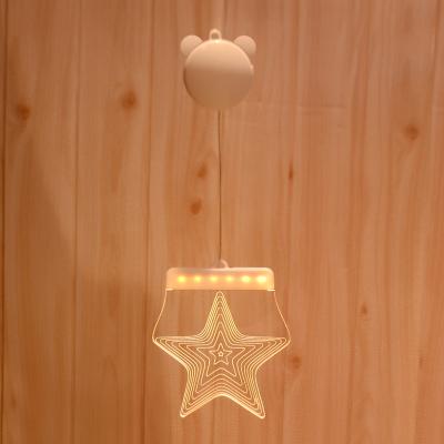 China Modern 3D LED Illusion Night Light USB Power Hanging Fairy Lamp Visual Valentine Decoration Curtain String Light for sale