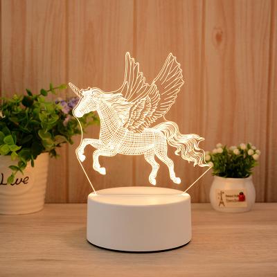 China Hot Modern Romantic LED Eye Protection Baby 3d Illusion Night Light Birthday Gift Christmas Gift for sale