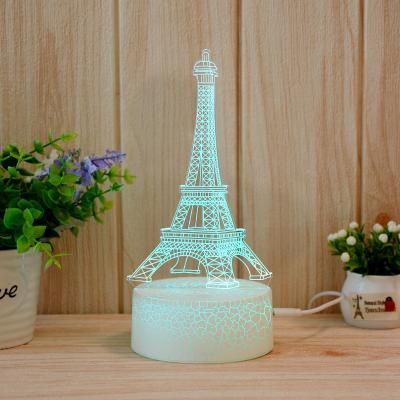 China Modern Round Split Light Base 7 Colors 3D Illusion Night Light USB LED 3D Light Table Lamp for sale