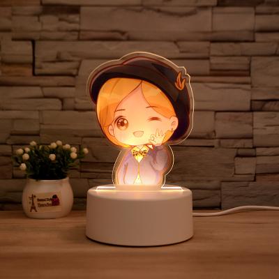 China Modern UV printing DIY acrylic plate 3D night light 3D lamp with USB or plug for sale