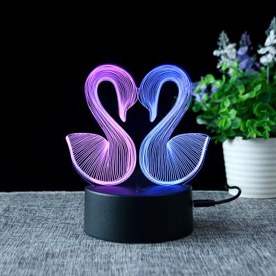 China Modern Touch Switch 3D Night Light 3D Illusion Lamp 2 Colors LED Light ABS Led Night Light With Customized LOGO for sale