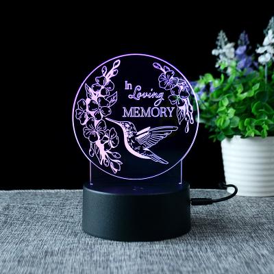 China Modern Touch Light 3D Acrylic Illusion Night Light With ABS Night Light Base for sale