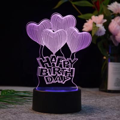 China Modern Creative 2022 3D Night Light LED Acrylic Touch Led Night Light Birthday Gift Xmas Christmas Gift for sale