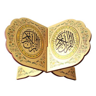 China Retro Traditional Carving Wooden Quran Rack, Quran Racks Decoration Quran Book Shelves, Rhinestones Place Books For Home Decor for sale