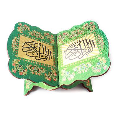 China Retro Folding Traditional Wood Quran Holder Book Carving Wood Quran Stand Quran Holders Decoration for sale