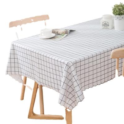 China Rectangle Waterproof PVC Tablecloth Stain Resistant Water Proof Vinyl Table Cover Oil Spill Proof Table Cloth Wipeable Table Cloth for sale