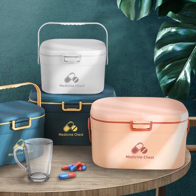 China Portable Plastic Storage Container Stocked With Handle Moist Proof Medical Case For Home Use Medicine Chest for sale