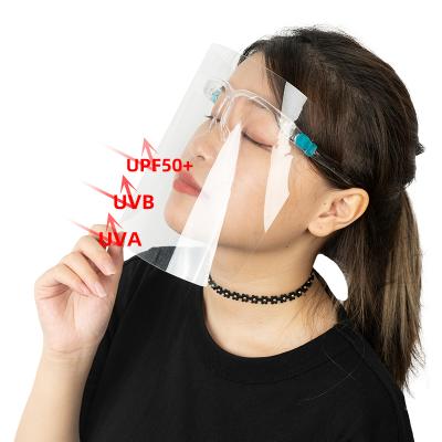 China High Quality PC+PVC Face Shield Anti UV Safety Glasses Frame Adjustable Face Shield for sale