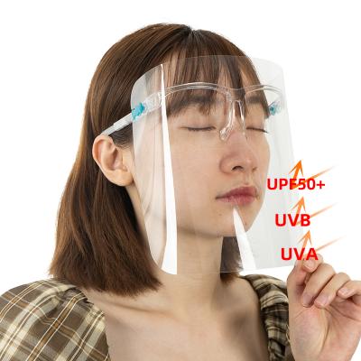 China 2021 New Adjustable PC+PVC Proof UV Protection Mask With Glasses Frame Anti UV Protection Mask for sale