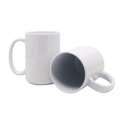 China Disposable factory top grade sublimation mugs 15 oz plain white mug large ceramic coffee mug for sale