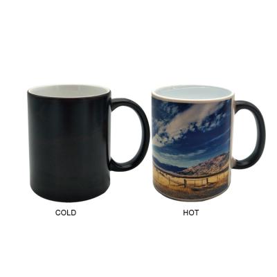 China Viable Sublimation Ceramic Color Changing Mug Maker Temperature Changing Magic Coffee Mug for sale