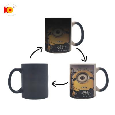 China Creative Viable Personalized 11oz Color Mug Magic Heat Changing Sublimation Mug for sale