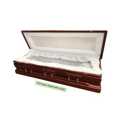 China Hot Selling European Sapele Funeral Casket European Style Solid Wood Casket Burial Supplies for sale