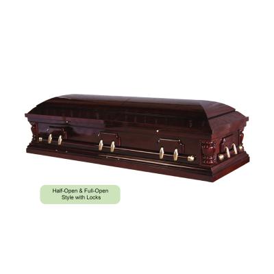 China Factory Direct Selling Style Wooden Coffin American Traditional Style Fiberboard Coffin for sale