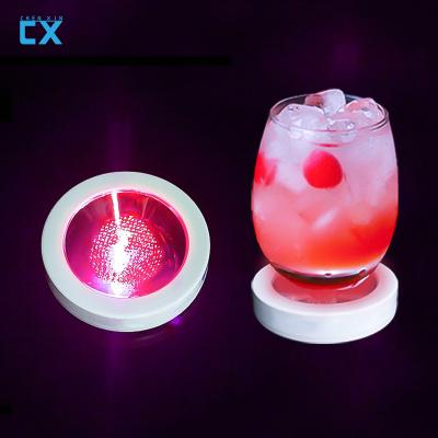 China Fashional LED Light Mat Coaster Sticker LED Light Guide KTV Bottle Cup Decoration For Custom Champagne Whiskey Vodka Coaster for sale