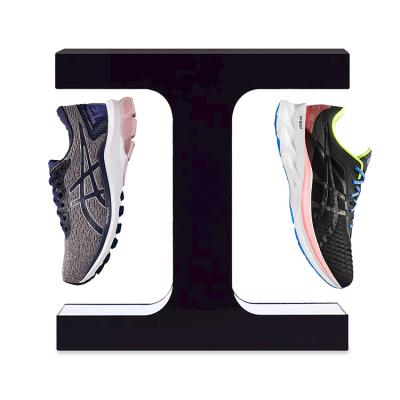 China Custom Acrylic Magnetic Shoe Display Stand Fashion Levitating Levitating Shoe Floating Display LED Shoe Showcase for sale