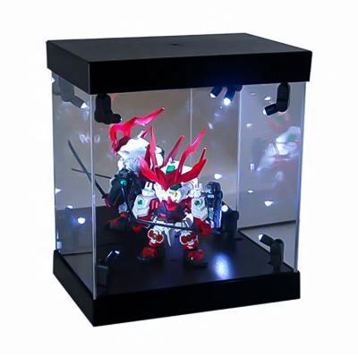 China Hot High End Cuboid Acrylic Display Fixture Recyclable Factory Material LED Display Box Toy Exhibition Hall for sale