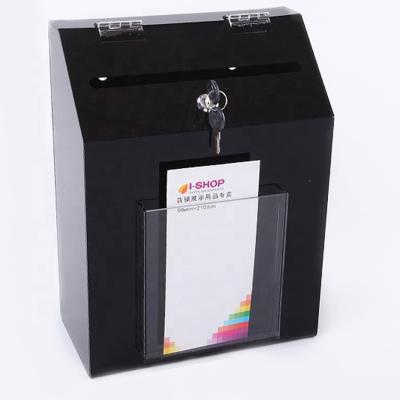 China Factory Customized Large Transparent Acrylic Voting Suggestion Charity Box Donation Box Charity Lock Durable for sale