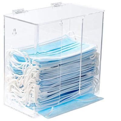 China Durable Custom Clear Acrylic Disposable Disposable Mask Dispenser Storage Box Clear Acrylic Mask Dispenser Box for sale