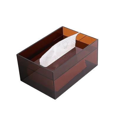 China Environmental Friendly and Recyclable Wholesale Custom Tissue Box Cover Square Transparent Clear Acrylic Tissue Toilet Paper Box for sale