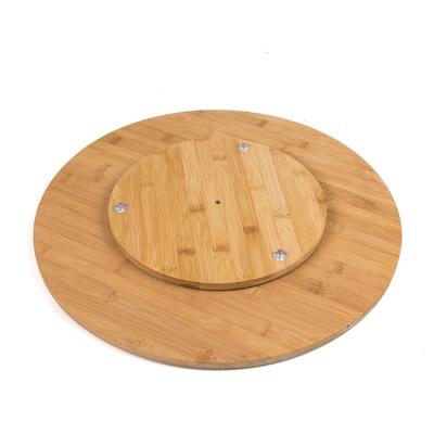 China Environmentally Sustainable Craft Professional Delicatessen Round Lazy Susan Bamboo Cutting Board Turntable for sale