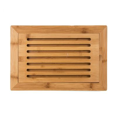 China Viable Wholesale High Quality Rectangle Natural Bamboo Kitchen Bread Cutting Board From Charcuterie for sale