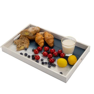 China Custom High Quality Stackable Rustic Acacia Table Cafe Food Wooden Restaurant Tray For Serving Trays Kitchen Decorations for sale