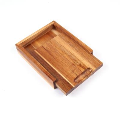 China Viable Custom Organic Bamboo Formaldehyde Mats Craft Slicer Size Set Stand Knife Free Standing Cutting Board With Drawer for sale