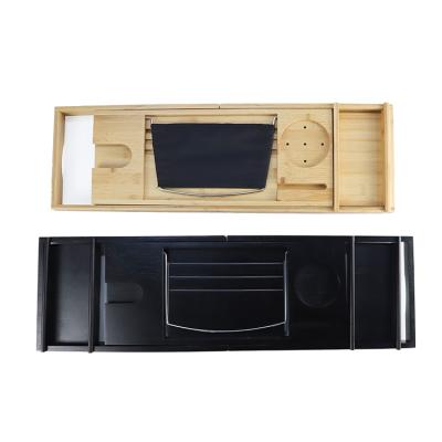 China Royal Craft Wooden Bathtub Sustainable Bath Organizer Luxury Tray Bamboo Caddy With Extend Side for sale