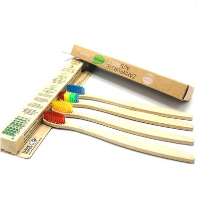 China Hot Sale Eco-friendly Nylon Bamboo Toothbrush 4 Travel Bulk Case With Carbon Bristle Logo for sale