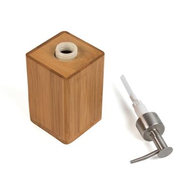 China Customiseable Modern Reusable Wooden Minimalist Nordic Manual Bamboo Soap Dispenser For Kitchen for sale