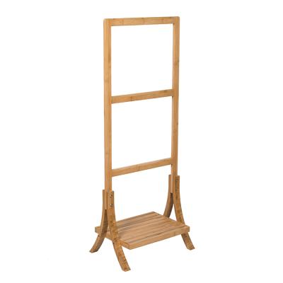 China Fashion Bathroom High Quality Multi Layer Towel Rack Solid Wood Rack for sale