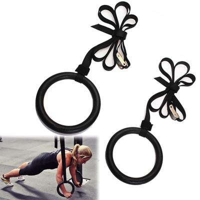 China ABS Custom LOGO Rings Gymnastics ABS Gym Equipment Ring Gymnastics With Adjustable Straps for sale