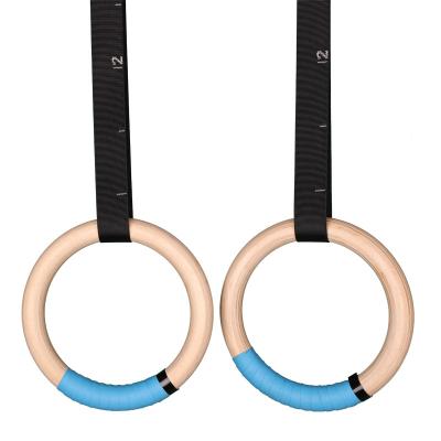 China 2021 High Quality Birch Wood Adjustable Straps Pull Up Gymnastics Gymnastic Rings for sale