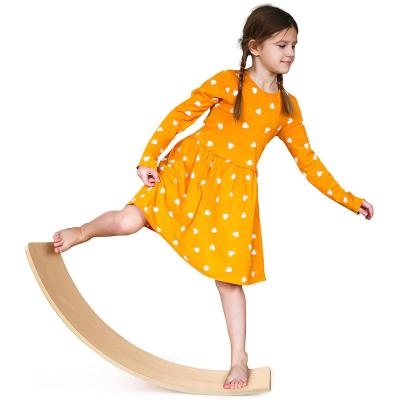 China Wooden Body Balance Board Kids Toddler Toy Yoga Curvy Open Study Board For Classroom And Office Adult for sale