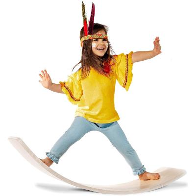 China Wooden Body Balance Board Kids Toddler Toy Yoga Curvy Open Study Board For Classroom And Office Adult for sale