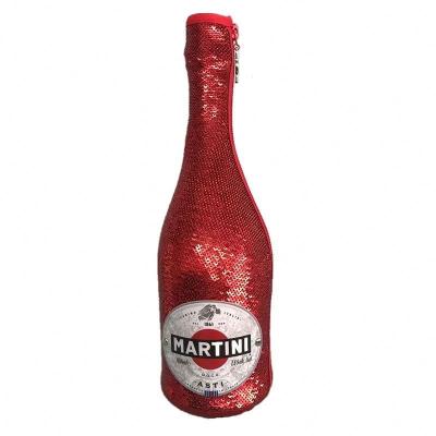 China 3mm Red Sequin 750ml Red Sequin Bottle Glitter Sleeve for sale