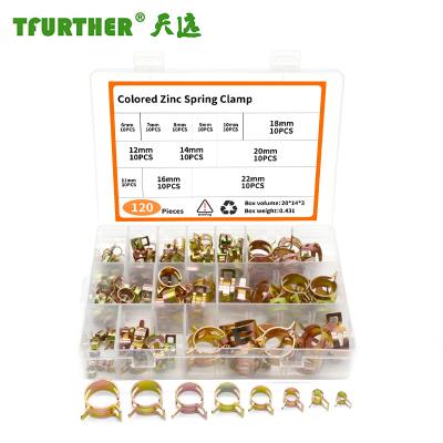 China Metal Color Plated Zinc Spring Clamp 120PCS Set for sale