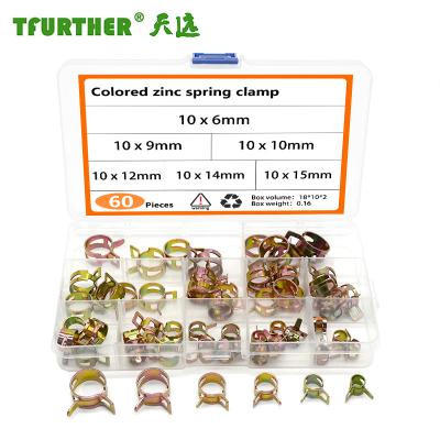 China Metal Colored Galvanized Spring Hold Down Belt Metal Buckle Tube Circle Oil Pipe Pipe Throat Circle Steel Steel Circle for sale