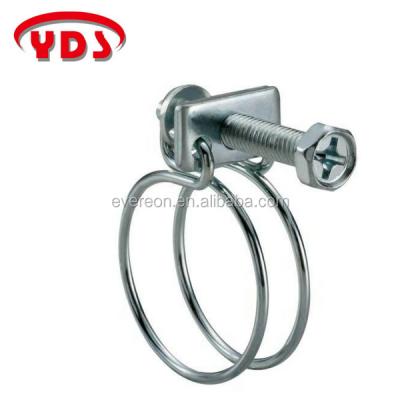 China Hose Clamp Double High Press Wire Corrugated Hose Water Hose Clamp for sale