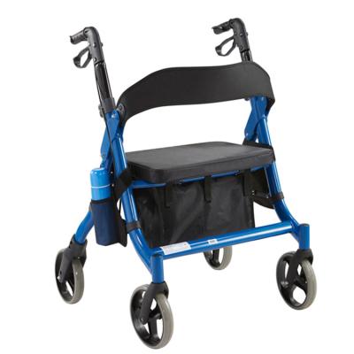 China Aluminum alloy factory direct sale aluminum folding rollator portable walker with seat for the elderly for sale