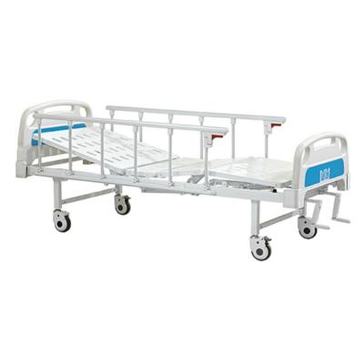 China Metal Ce Approved 2 Cranks Manual Two Crank Two Function Medical Hospital Beds For Sale for sale