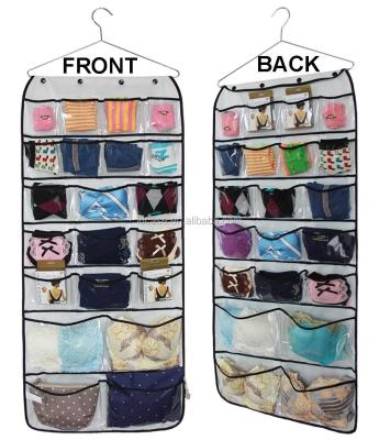 China 2016 Viable Best Selling Closet Storage Organizer Two Side Hanging Bag For Brief for sale