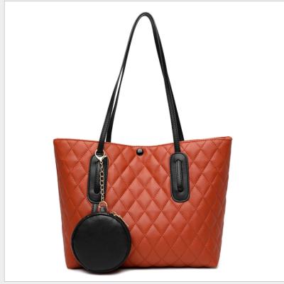 China ENGLAND STYLE Fashion Cotton Big Outside Pocket Quilted Tote Bag For Women for sale